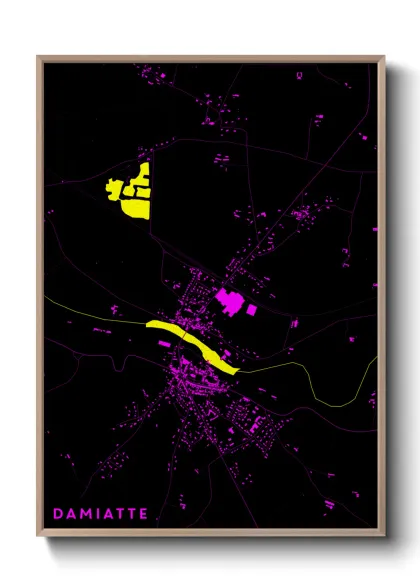 Une affiche de carte sur Damiatte