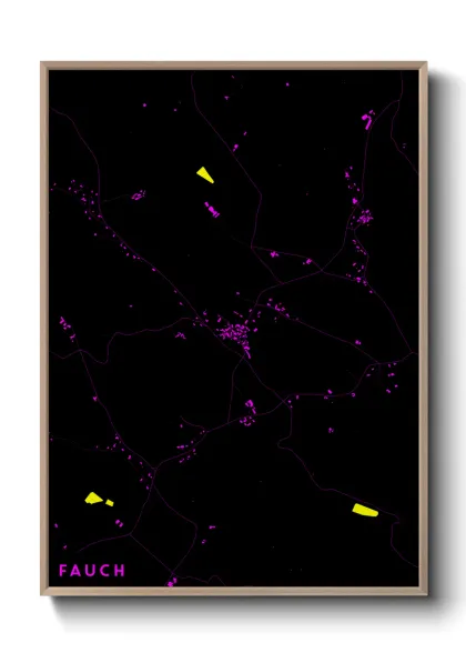 Une affiche de carte sur Fauch