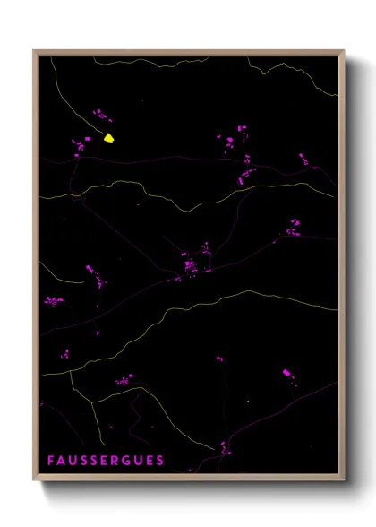 Une affiche de carte sur Faussergues