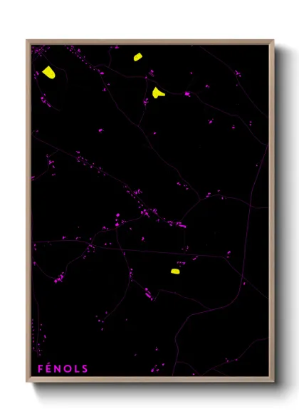 Une affiche de carte sur Fénols