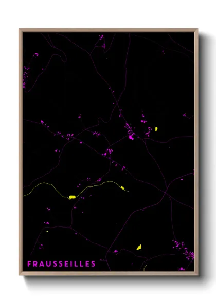 Une affiche de carte sur Frausseilles