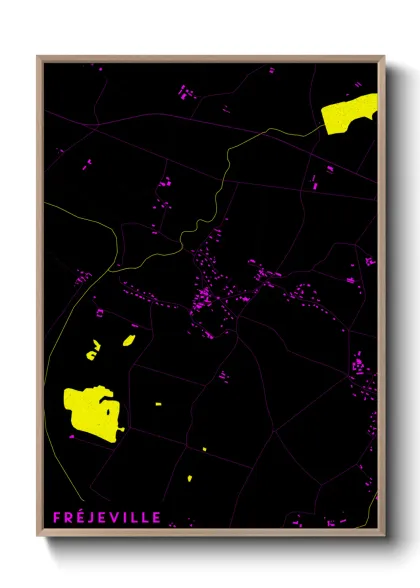 Une affiche de carte sur Fréjeville