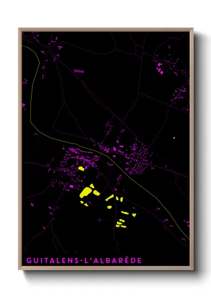 Une affiche de carte sur Guitalens-L'Albarède