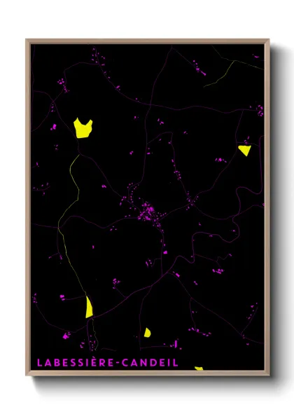 Une affiche de carte sur Labessière-Candeil