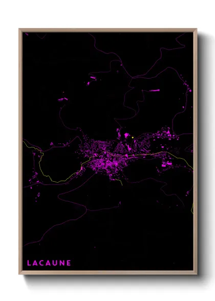 Une affiche de carte sur Lacaune