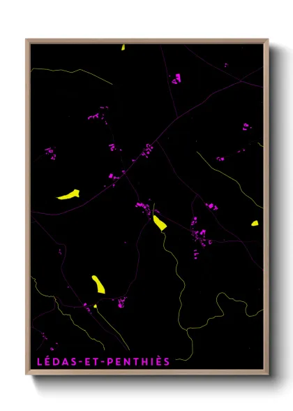 Une affiche de carte sur Lédas-et-Penthiès