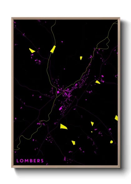Une affiche de carte sur Lombers