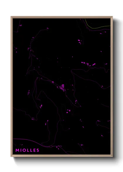 Une affiche de carte sur Miolles