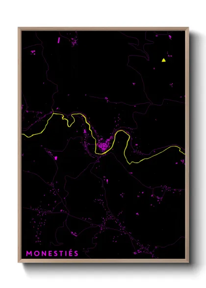 Une affiche de carte sur Monestiés