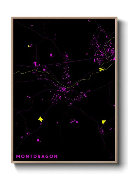 Une affiche de carte sur Montdragon