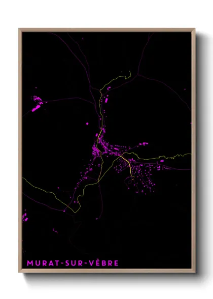 Une affiche de carte sur Murat-sur-Vèbre