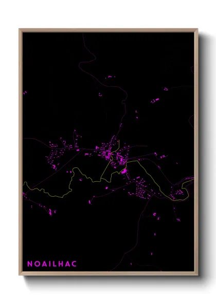 Une affiche de carte sur Noailhac