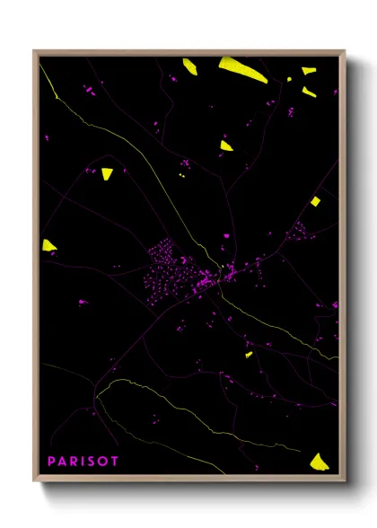 Une affiche de carte sur Parisot