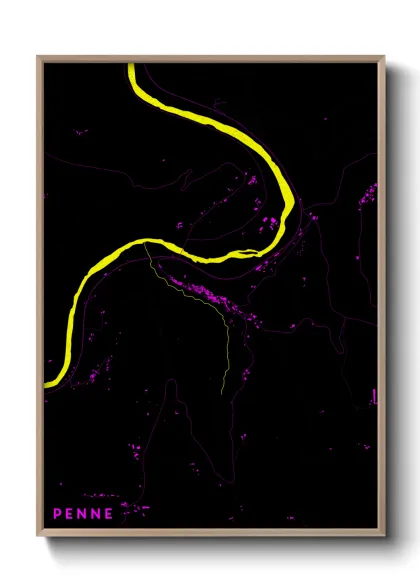 Une affiche de carte sur Penne