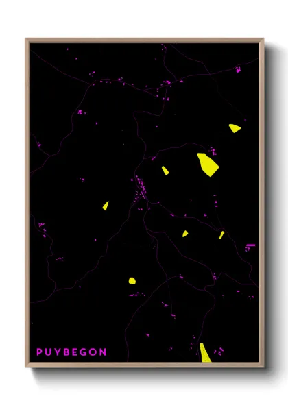 Une affiche de carte sur Puybegon