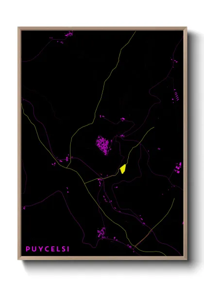 Une affiche de carte sur Puycelsi