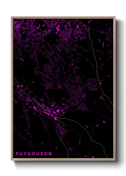 Une affiche de carte sur Puygouzon