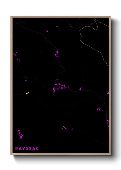 Une affiche de carte sur Rayssac