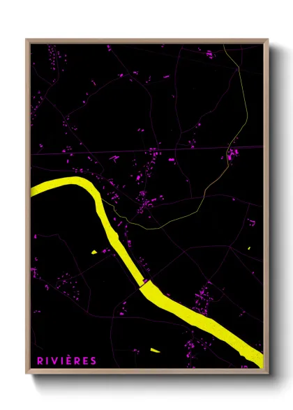 Une affiche de carte sur Rivières