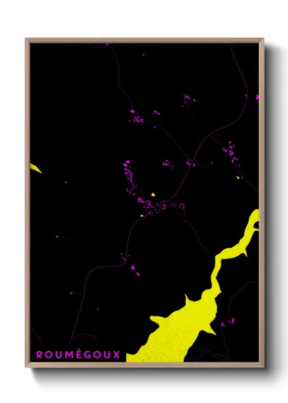 Une affiche de carte sur Roumégoux