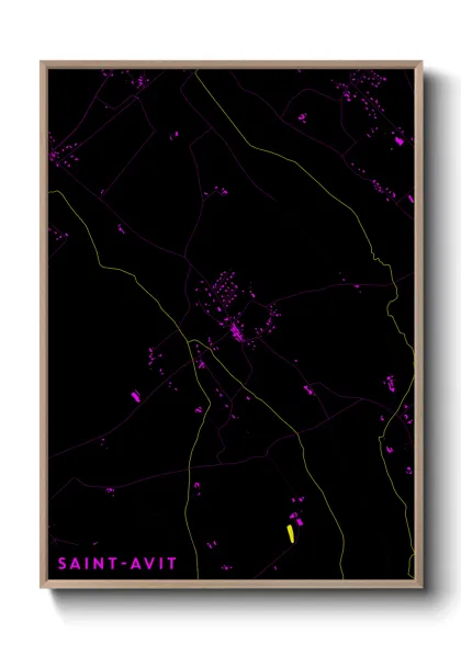 Une affiche de carte sur Saint-Avit