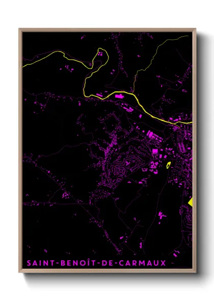 Une affiche de carte sur Saint-Benoît-de-Carmaux