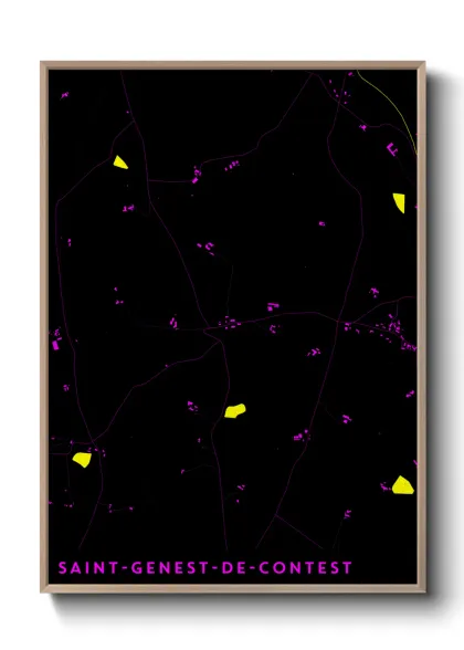 Une affiche de carte sur Saint-Genest-de-Contest