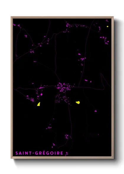 Une affiche de carte sur Saint-Grégoire