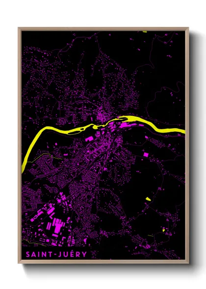 Une affiche de carte sur Saint-Juéry