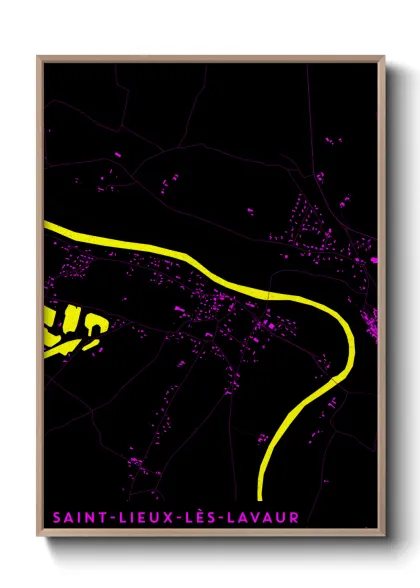 Une affiche de carte sur Saint-Lieux-lès-Lavaur