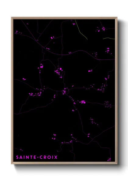 Une affiche de carte sur Sainte-Croix