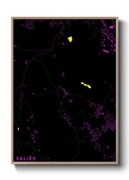 Une affiche de carte sur Saliès