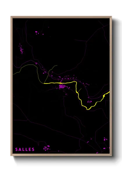 Une affiche de carte sur Salles