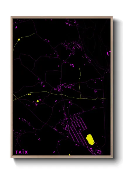 Une affiche de carte sur Taïx