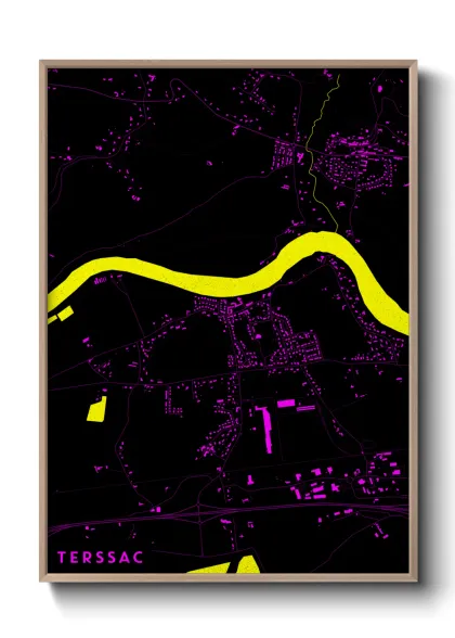 Une affiche de carte sur Terssac
