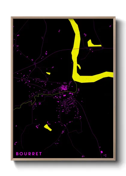 Une affiche de carte sur Bourret