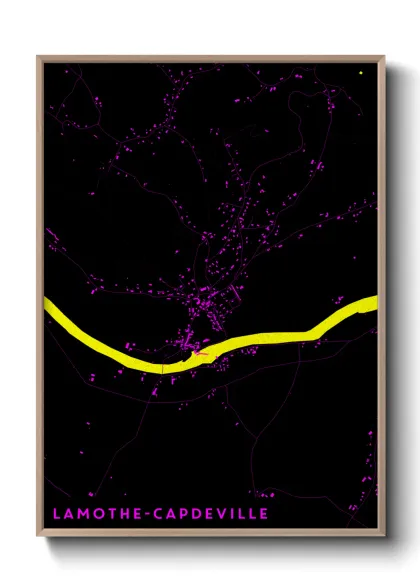 Une affiche de carte sur Lamothe-Capdeville