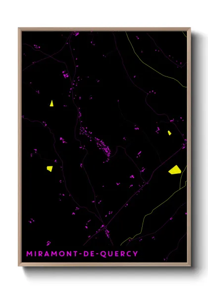 Une affiche de carte sur Miramont-de-Quercy