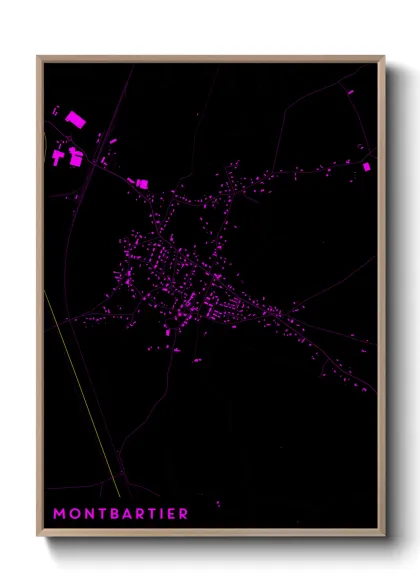 Une affiche de carte sur Montbartier