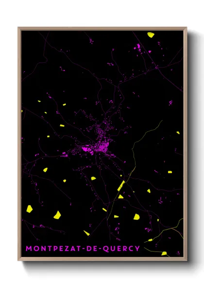 Une affiche de carte sur Montpezat-de-Quercy