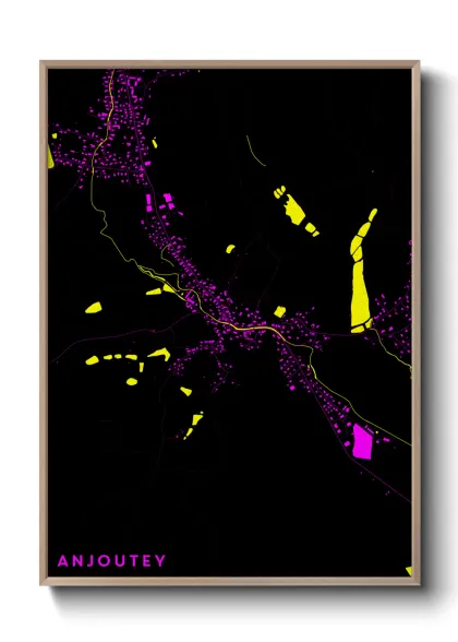 Une affiche de carte sur Anjoutey