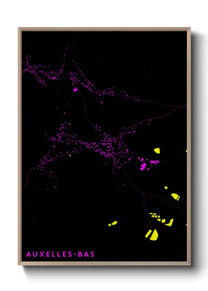 Une affiche de carte sur Auxelles-Bas