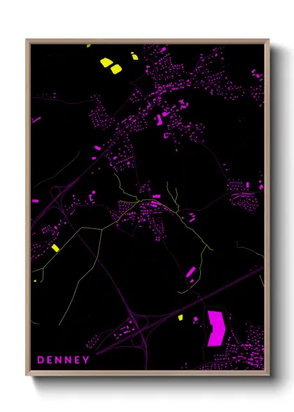 Une affiche de carte sur Denney