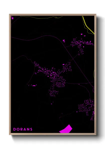 Une affiche de carte sur Dorans