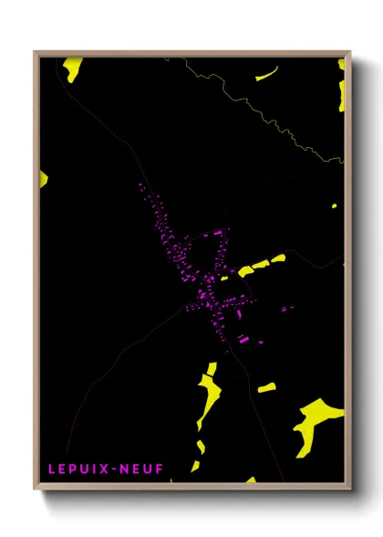 Une affiche de carte sur Lepuix-Neuf