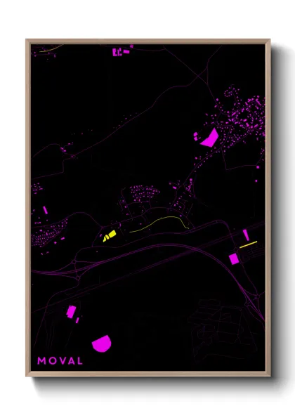 Une affiche de carte sur Moval