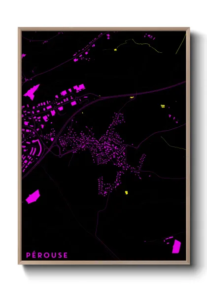 Une affiche de carte sur Pérouse