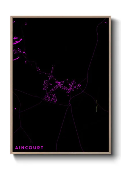 Une affiche de carte sur Aincourt