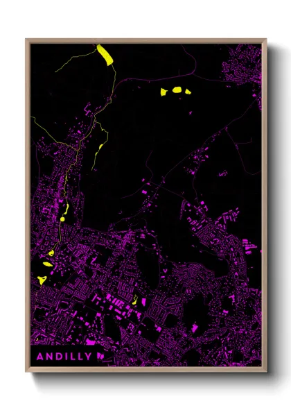 Une affiche de carte sur Andilly