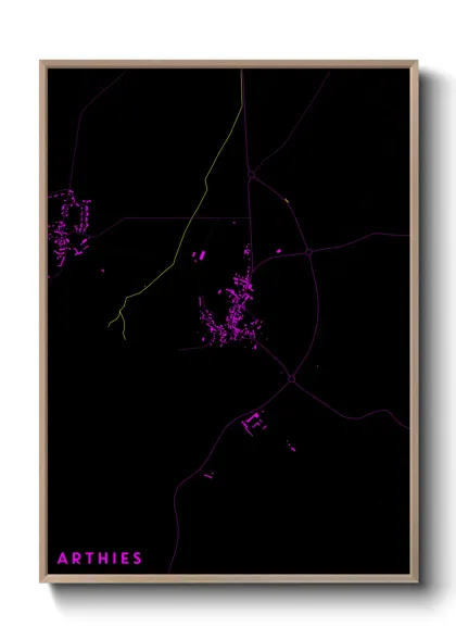 Une affiche de carte sur Arthies